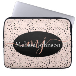 Elegante Rose Goldschrift auf Black Laptop Sle Laptopschutzhülle