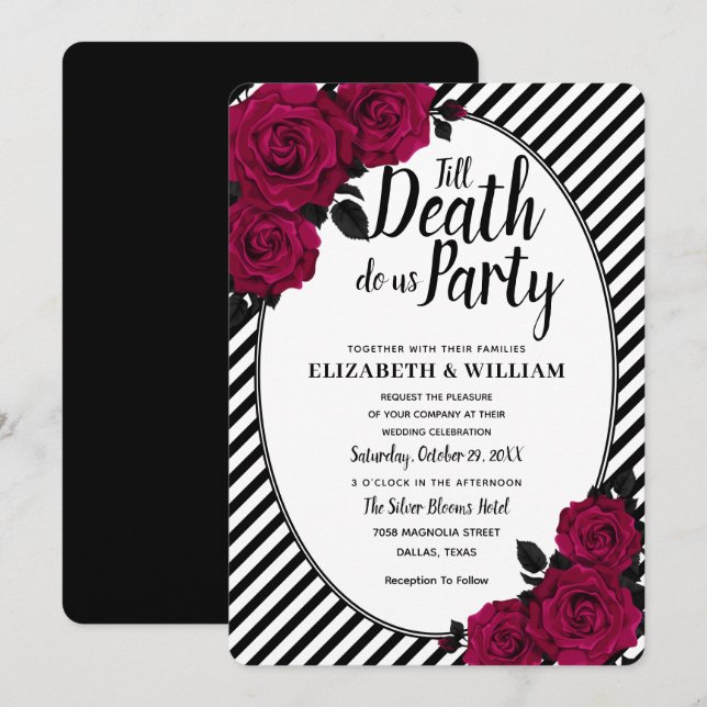 Elegante Rose Gothic bis Tod Do us Part Wedding Einladung (Vorne/Hinten)