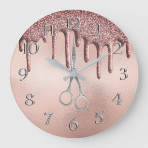 Elegante Rose Große Wanduhr