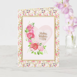 Elegante Rose Herz Alles Gute zum Muttertag Karte