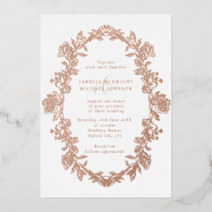 Elegante Rose Hochzeit am Roten Meer Folieneinladung