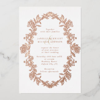 Elegante Rose Hochzeit am Roten Meer Folieneinladung