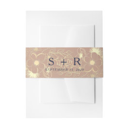 Elegante Rose Hochzeit in Gold Einladungsbanderole