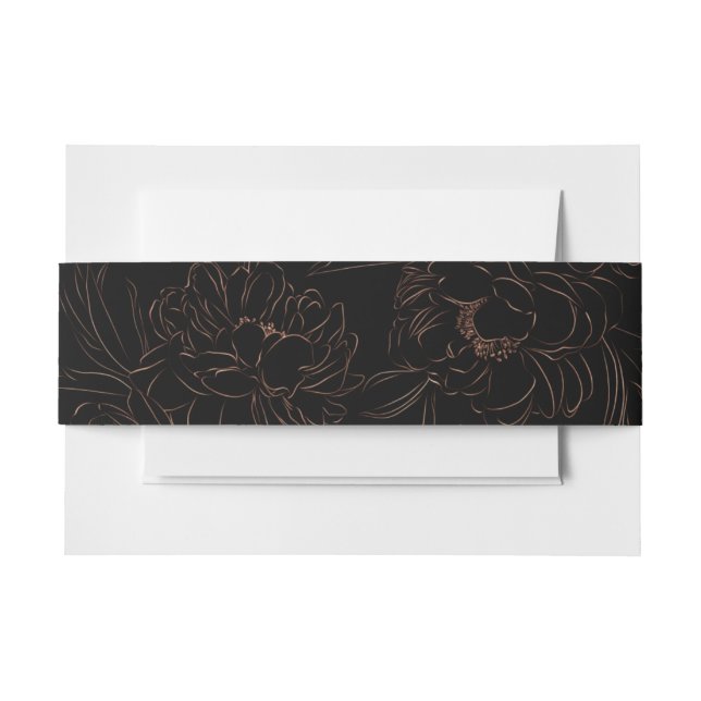 Elegante Rose Hochzeit in Gold Einladungsbanderole (Vorderseite Beispiel)