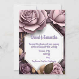 Elegante Rose Hochzeiten Einladungen