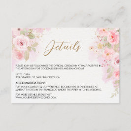Elegante Rose Hochzeitskarte Begleitkarte