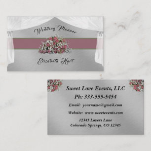 Elegante Rose Hochzeitsplaner-Visitenkarte Visitenkarte