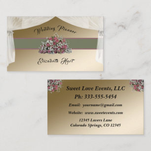 Elegante Rose Hochzeitsplaner-Visitenkarte Visitenkarte