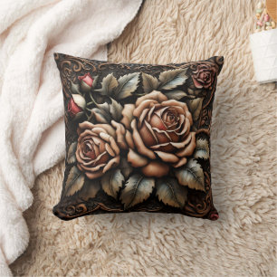 Elegante Rose im aufwändig gearbeiteten Design Kissen
