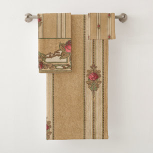 Elegante Rose im Jugendstil Badhandtuch Set