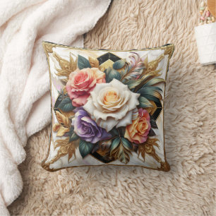 Elegante Rose im komplexen Blumendesign Kissen