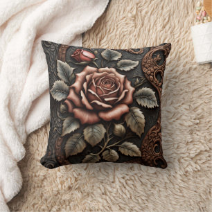 Elegante Rose im Verzierten Design bei Twilight Kissen