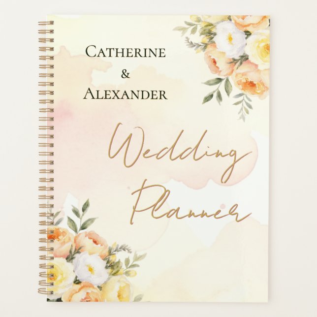 Elegante Rose im Wasser Hochzeiten Planer (Vorderseite)