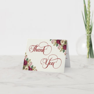 Elegante Rose Islamische Hochzeit Dankeskarte