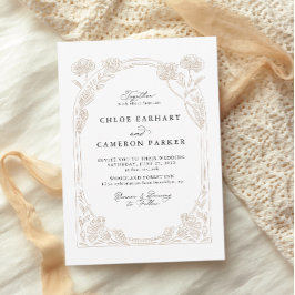 Elegante Rose Kalligrafie Einladung