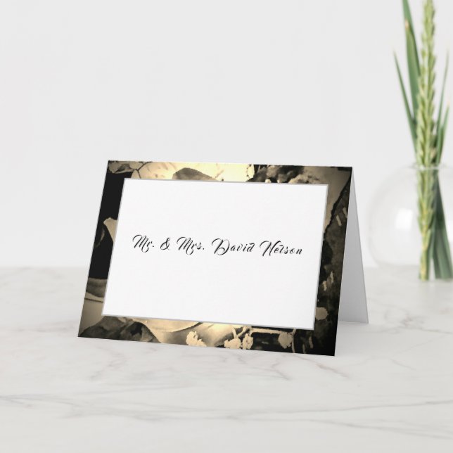 Elegante Rose katholische Hochzeit Dankeschön-Kart Dankeskarte (Vorderseite)