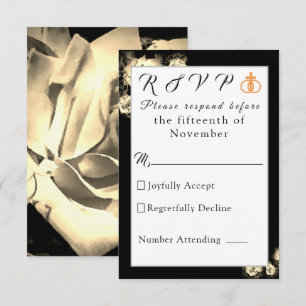 Elegante Rose Katholische Hochzeitskarte RSVP Karte