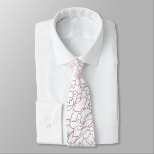 Elegante Rose mit Blumen goldene Striche Doodles D Krawatte