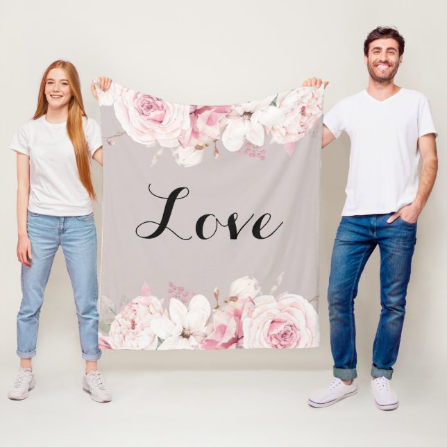 Elegante Rose Mittelfläschchen Fleecedecke (Beispiel)