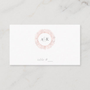 Elegante Rose-Monogramm-Platzkarten - flach Platzkarte
