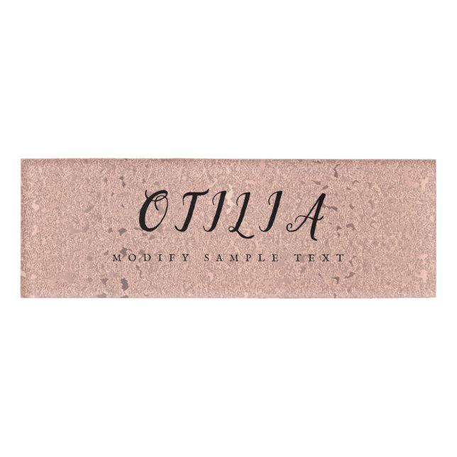 Elegante Rose Namenschild (Vorderseite)