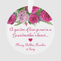 Elegante Rose Oma Ornament of Grandkids