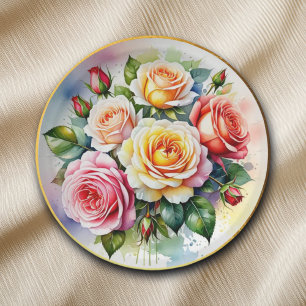 Elegante Rose Pappteller