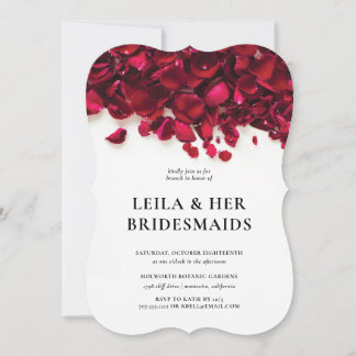 Elegante Rose Petals Bridesmaids Brunch Einladung