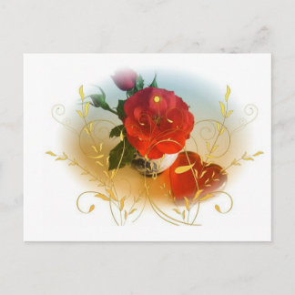 Elegante Rose Postkarte
