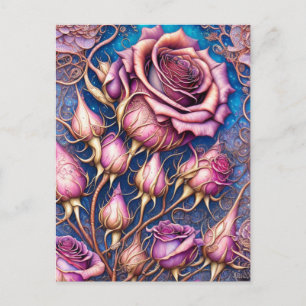 Elegante Rose Postkarte