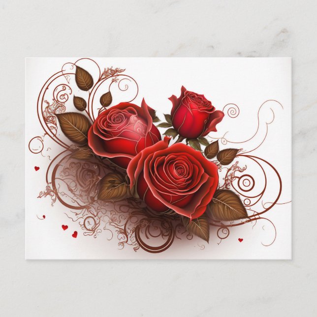 Elegante Rose Postkarte (Vorderseite)