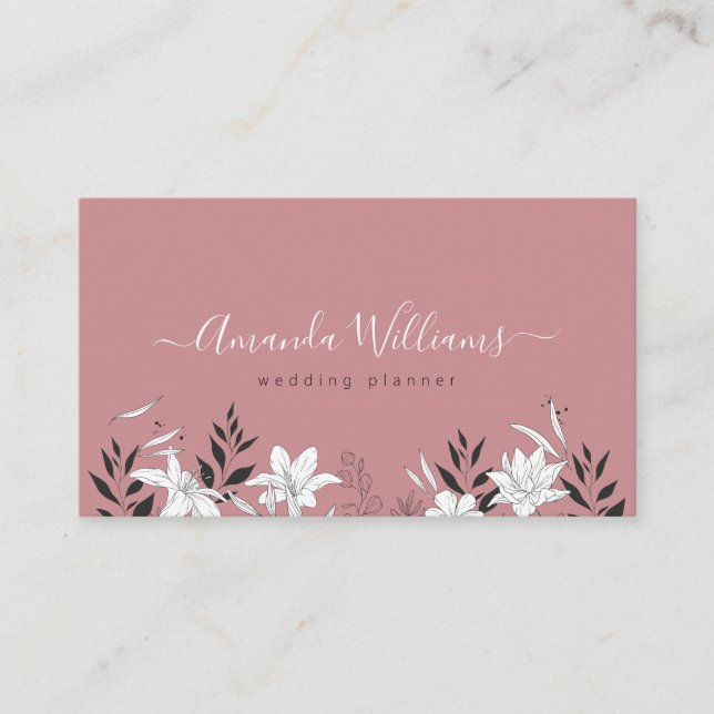 Elegante Rose QR Code Business Card Visitenkarte (Vorderseite)