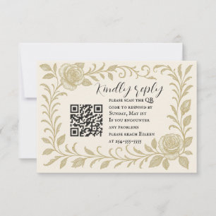 Elegante Rose QR Code RSVP-Karte RSVP Karte