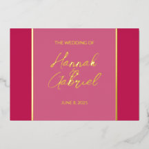 Elegante Rose Red Wedding Foil Einladung