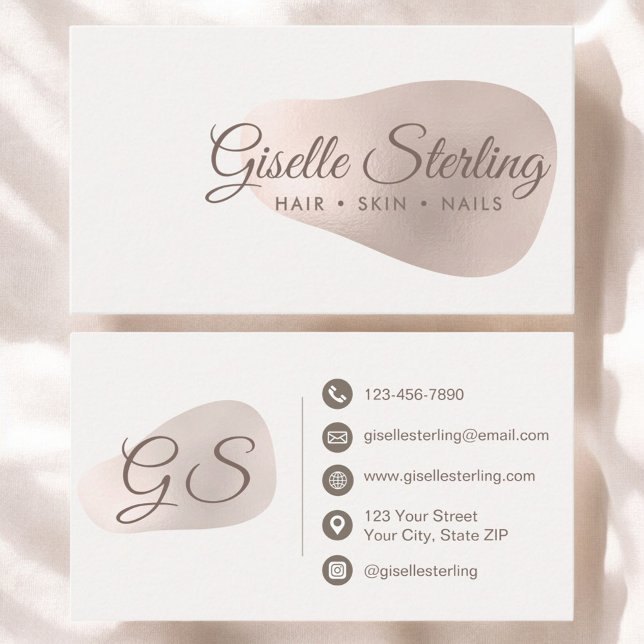 Elegante Rose Rodelbahn mit Aussicht Abstrakte Pin Visitenkarte (Von Creator hochgeladen)