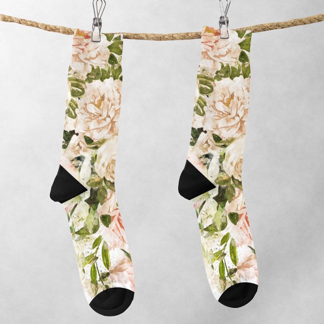 Elegante Rose Romance Floral Feminine MUM Socken (Von Creator hochgeladen)