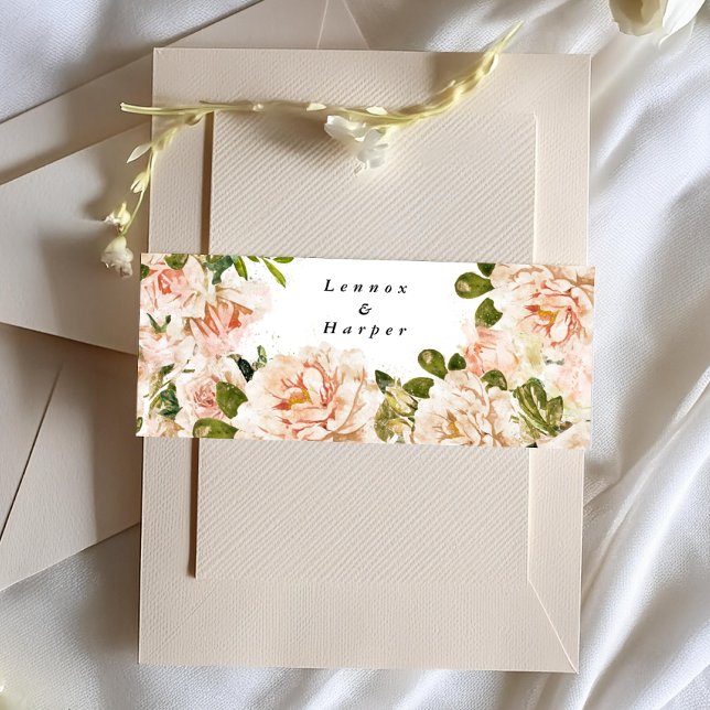 Elegante Rose Romance Wedding Einladungsbanderole (Von Creator hochgeladen)