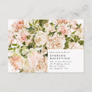 Elegante Rose Romance Wedding Reception Card Begleitkarte