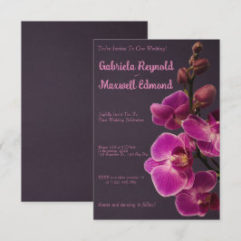 Elegante Rose Rosa Orchideen Hochzeit Einladung