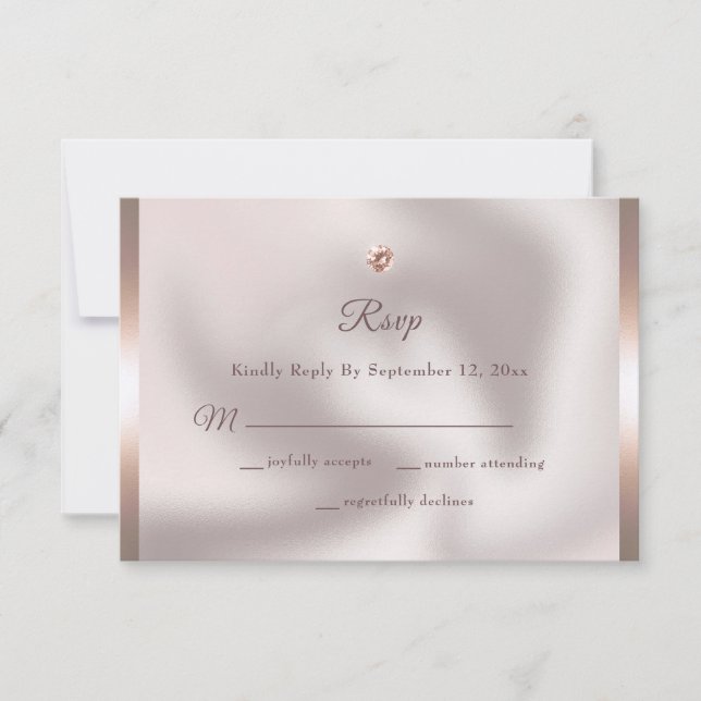 Elegante Rose RSVP Karte (Vorderseite)