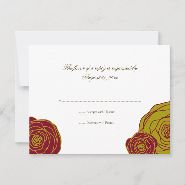 Elegante Rose RSVP-Karte RSVP Karte (Vorderseite)