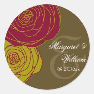 Elegante Rose Runder Aufkleber