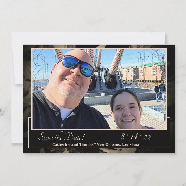 Elegante Rose Save the Date (Vorderseite)