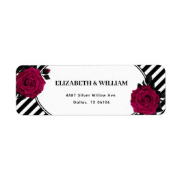 Elegante Rose Schwarze Streifen Gotische Rücksende