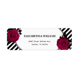 Elegante Rose Schwarze Streifen Gotische Rücksende