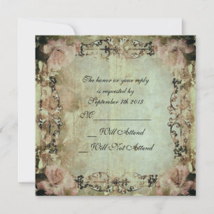 Elegante Rose Shabby Chic Floral R.S.V.P. Einladung