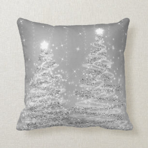 Elegante Rose Silver Christmas Sparkling Bäume Kissen