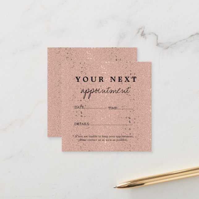 Elegante Rose Terminkarte (Vorderseite/Rückseite Beispiel)