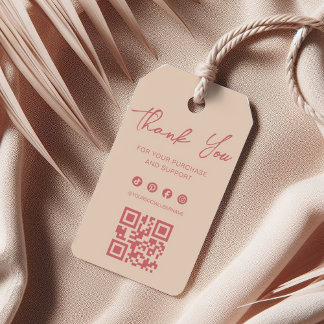 Elegante Rose- und Elfenbein-Dankeschön-Anhänger Geschenkanhänger