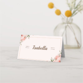 Elegante Rose und gedeckte Platzkarte